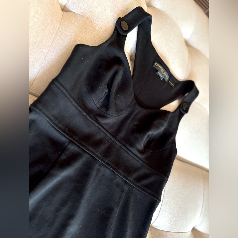 Vintage Y2K Guess Jeans black pinafore dress size S - Picture 9 of 11
